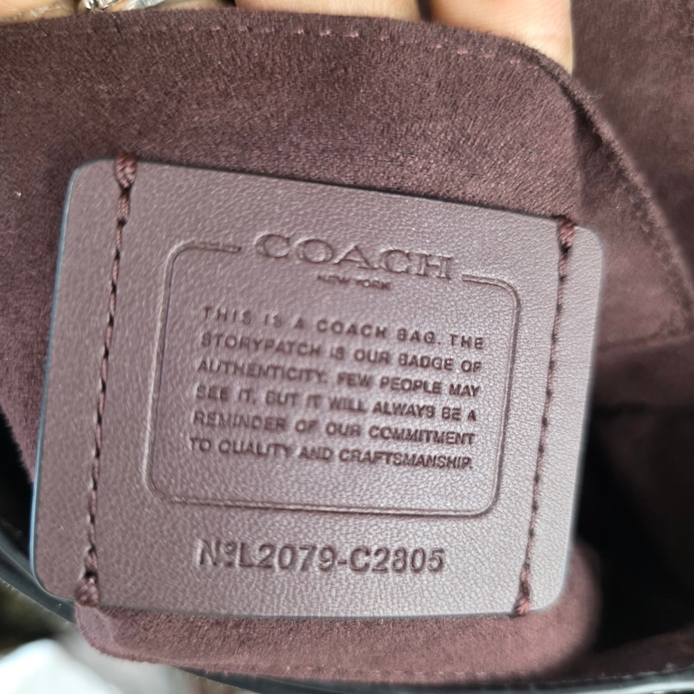 Coach Georgie Saddle Crossbody Bag Olive Green Suede Leather - Picture 11 of 13